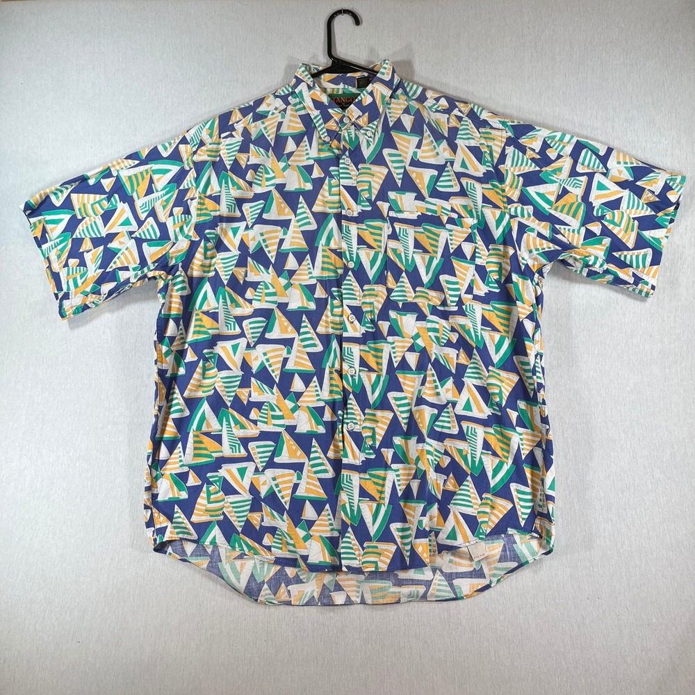 Vintage Tango by Max Raab Shirt Mens Large Sailboat AOP Cotton Made in USA